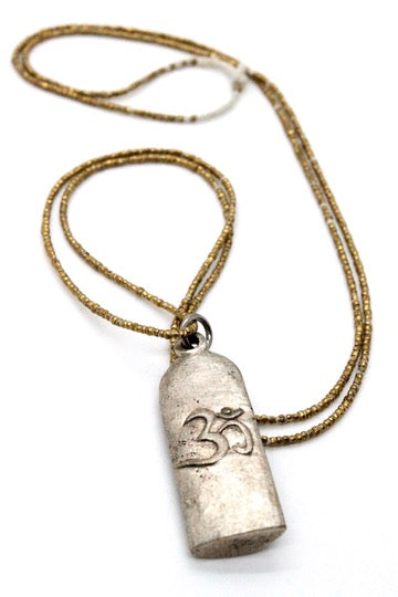 Buddha Necklace 5 - Reversible African Beads - One of a Kind -