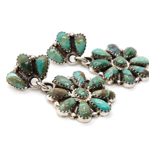 Gorgeous American Indian Sterling and Turquoise Navajo Post Earrings