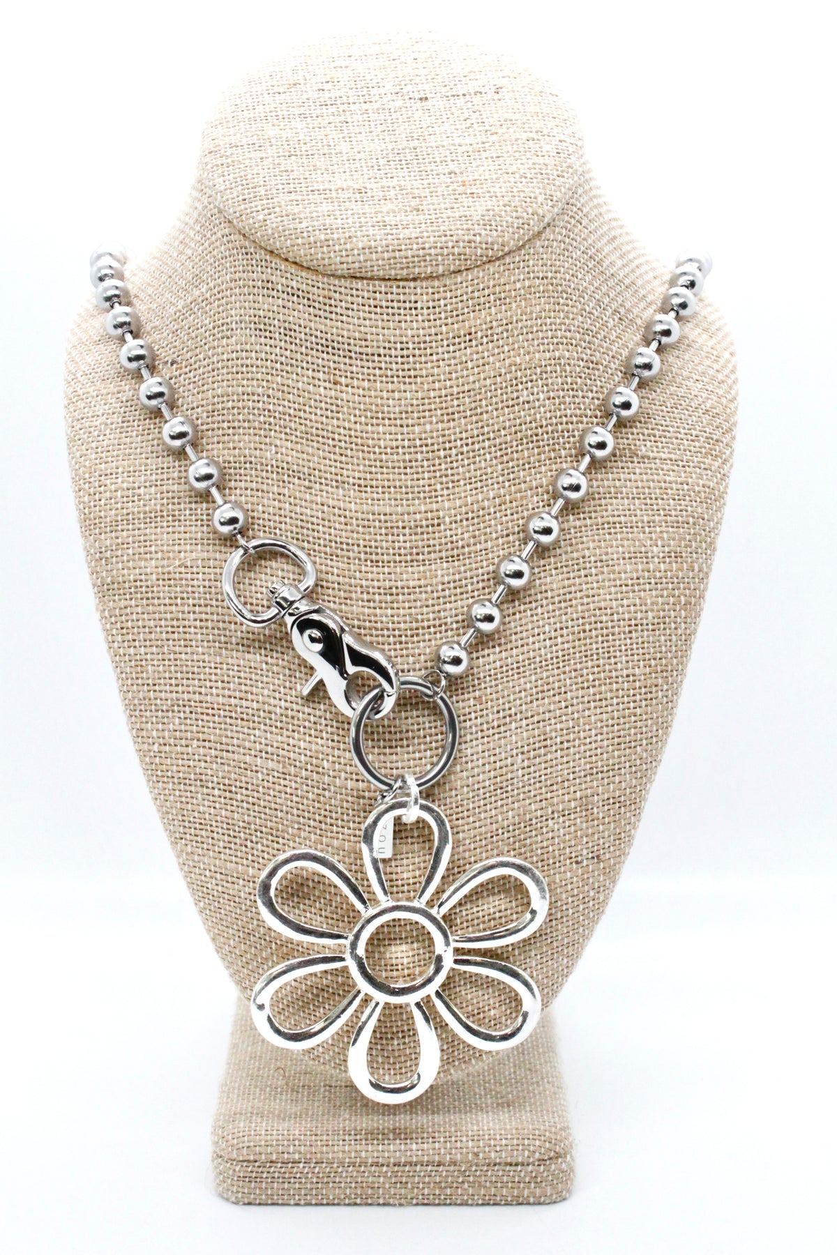 Summer Daisy Pendant Convertible Silver Chain Necklace
