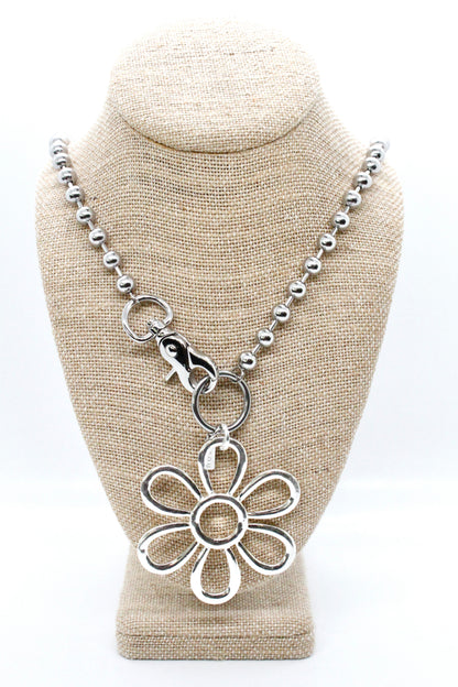 Summer Daisy Pendant Convertible Silver Chain Necklace