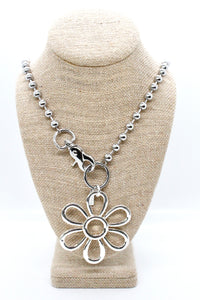 Summer Daisy Pendant Convertible Silver Chain Necklace