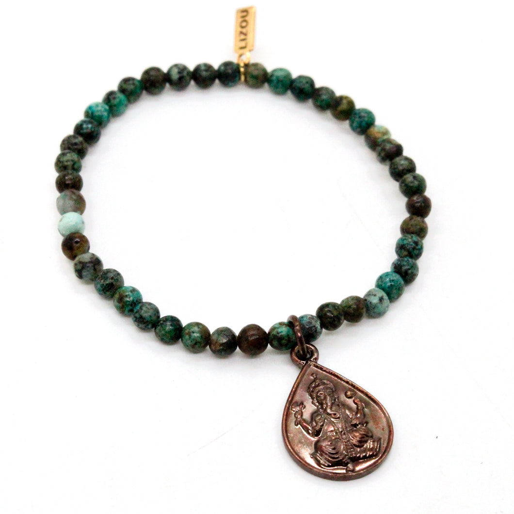 African Turquoise Stretch Buddha Bracelet -Buddha Collection-