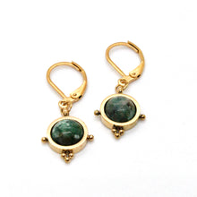 Load image into Gallery viewer, Delicate Small African Turquoise dangle Earrings E4-227 -French Flair Collection-
