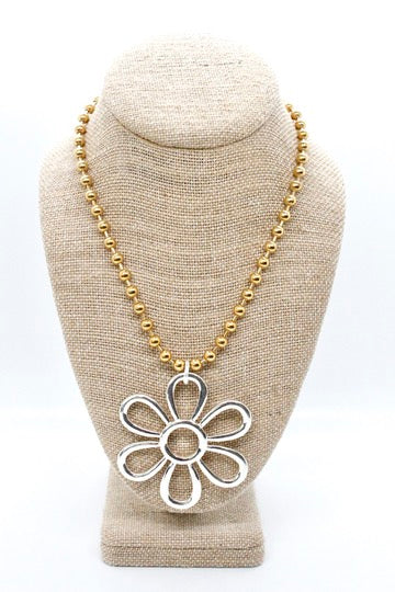 Summer Daisy Pendant Convertible Gold Chain Necklace