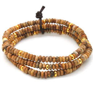 Picture Jasper + Gold Bracelet Bundle