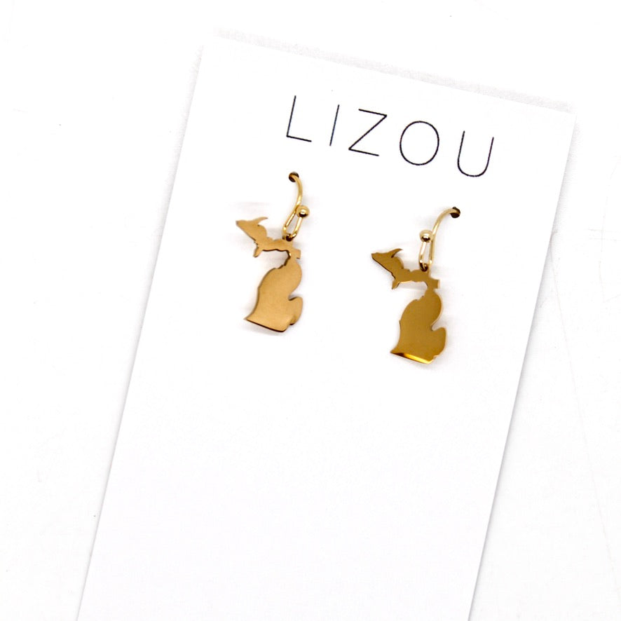 Michigan State Gold Plated Charm Earrings - E9-200 GMI