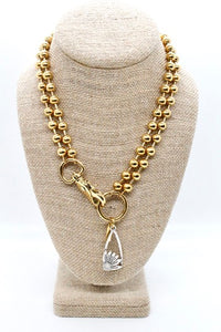 Daisy Cutout Pendant Convertible Gold Chain Necklace
