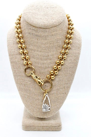 Daisy Cutout Pendant Convertible Gold Chain Necklace