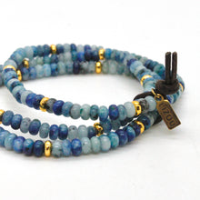 Load image into Gallery viewer, Blue Line Jasper + Gold Bracelet Bundle
