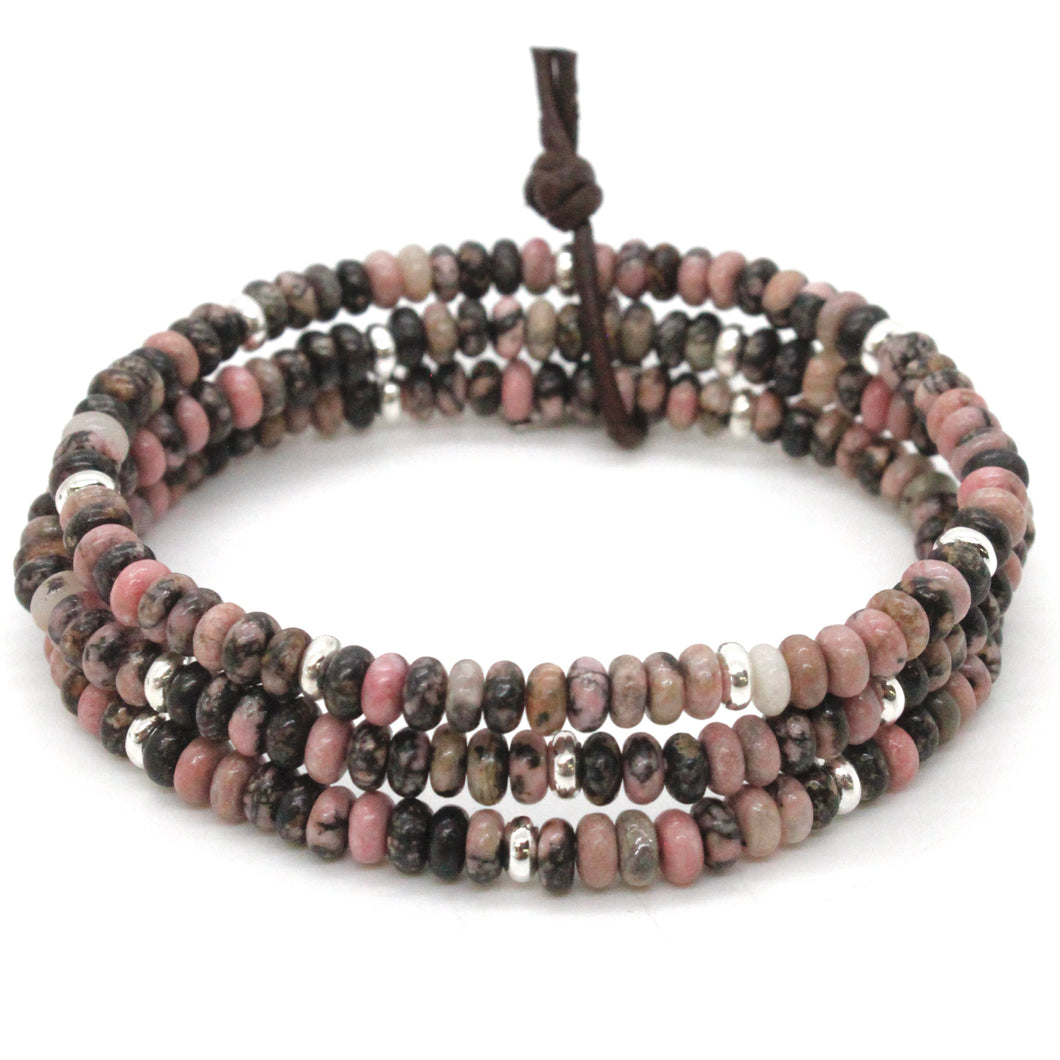 Rhodonite + Silver Bracelet Bundle