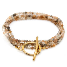 Load image into Gallery viewer, Luxury Faceted Long Suiseki Stone Necklace or Bracelet - N9-312

