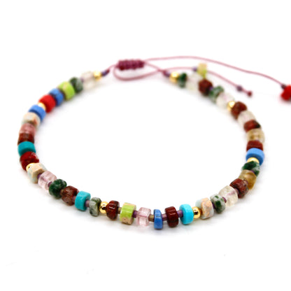 Multi Stone Single String Bracelet - B7-018D