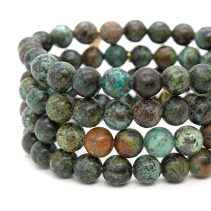 African Turquoise 8mm Stretch Bracelet -Stone Collection-