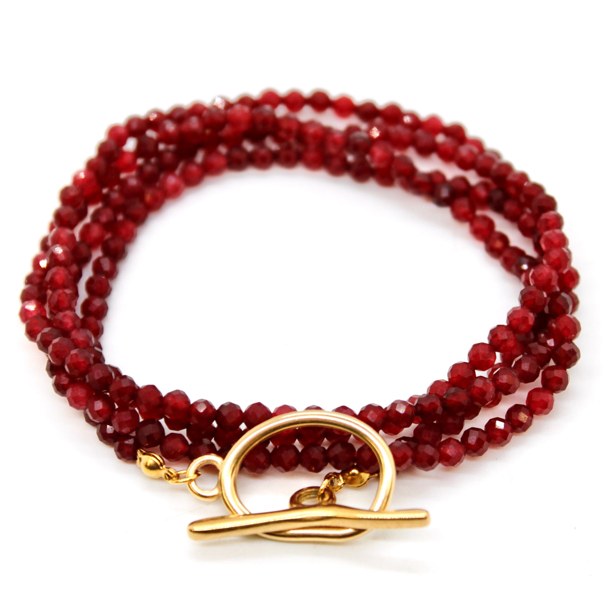 Luxury Faceted Long Ruby Necklace or Bracelet - N9-300