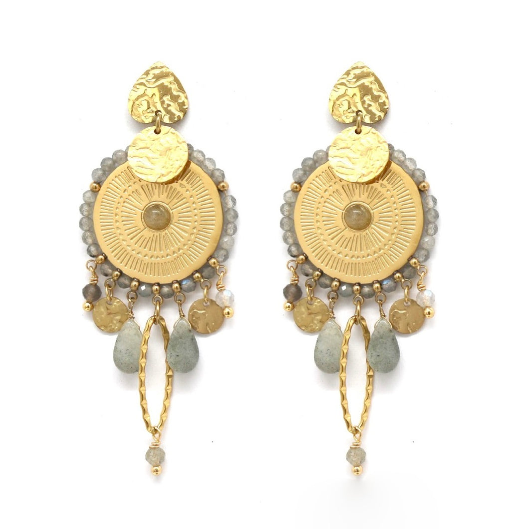 Labradorite Sunshine Dangle Earrings - E4-345