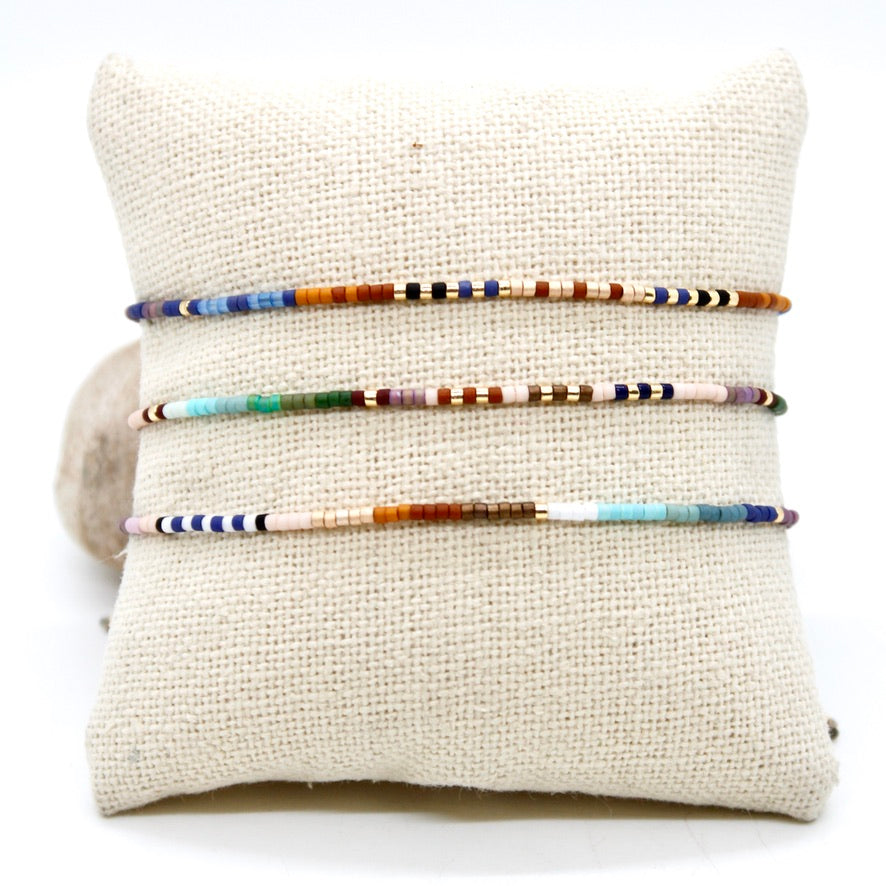 Bundle of Three Subtle Seed Bead Bracelets - B8-039