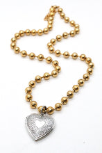 Load image into Gallery viewer, Single Gold Plate Ball Chain Necklace with Heart Locket N2-S063-1g -The Classics Collection-
