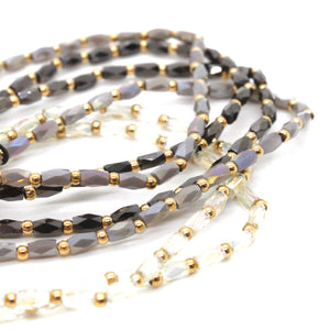 Glass and Gold Stackable Faceted Bracelet -French Flair Collection-