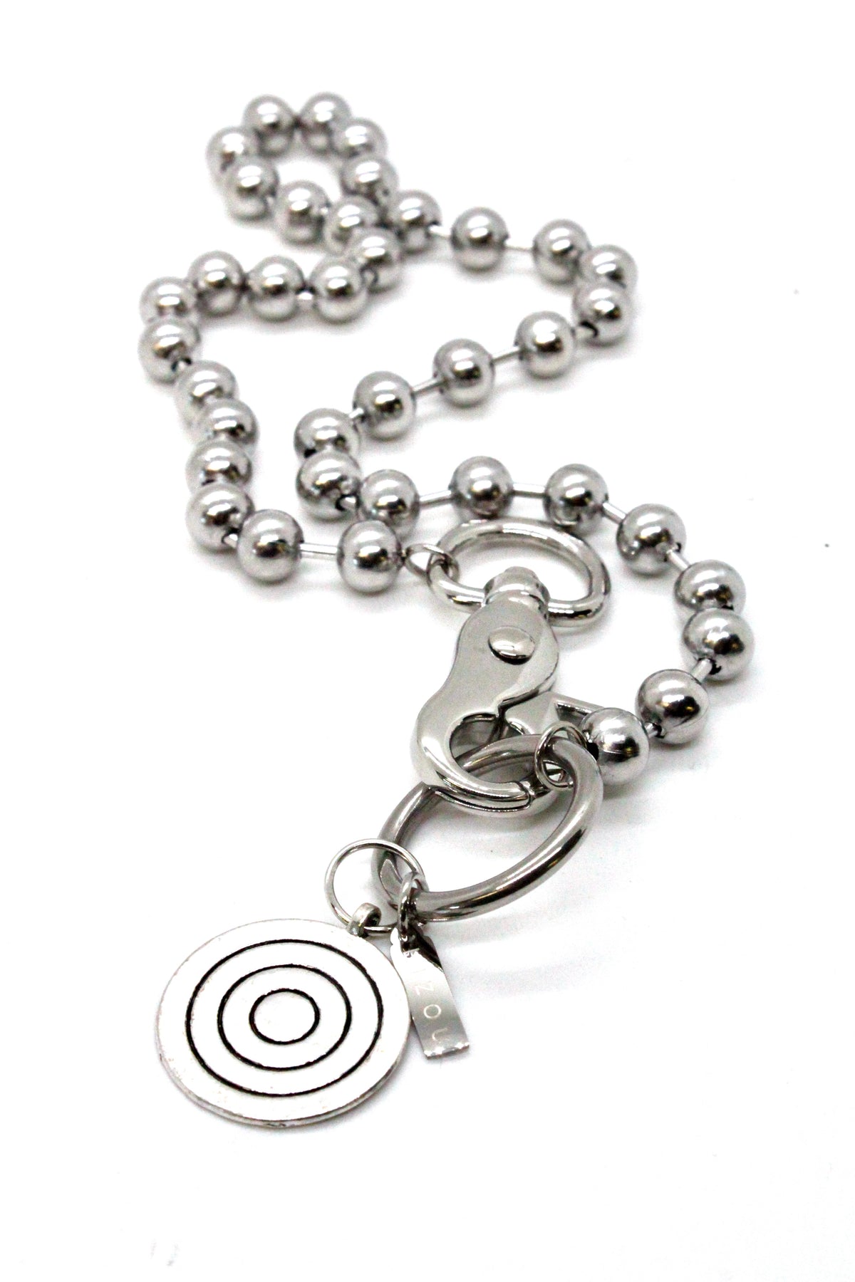 Silver Target Necklace Single Silver Chain Claw Clasp