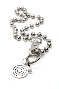 Silver Target Necklace Single Silver Chain Claw Clasp
