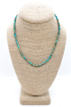 Load image into Gallery viewer, Turquoise and Gold Short Beaded Necklace
