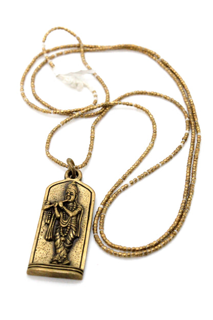 Buddha Necklace 10 - Reversible African Beads - One of a Kind -