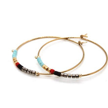 Load image into Gallery viewer, Miyuki Bead Mix Hoop Earrings - E8-038J
