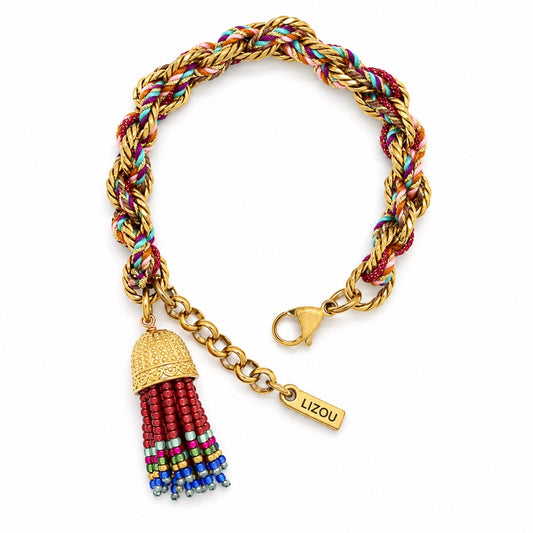 Braided Chain Seed Bead Bracelet - B4-060B