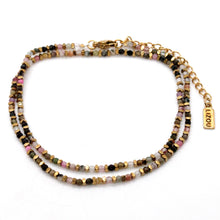 Load image into Gallery viewer, Mini Gold Nugget and Faceted Stone Single Strand Necklace - N2-2618
