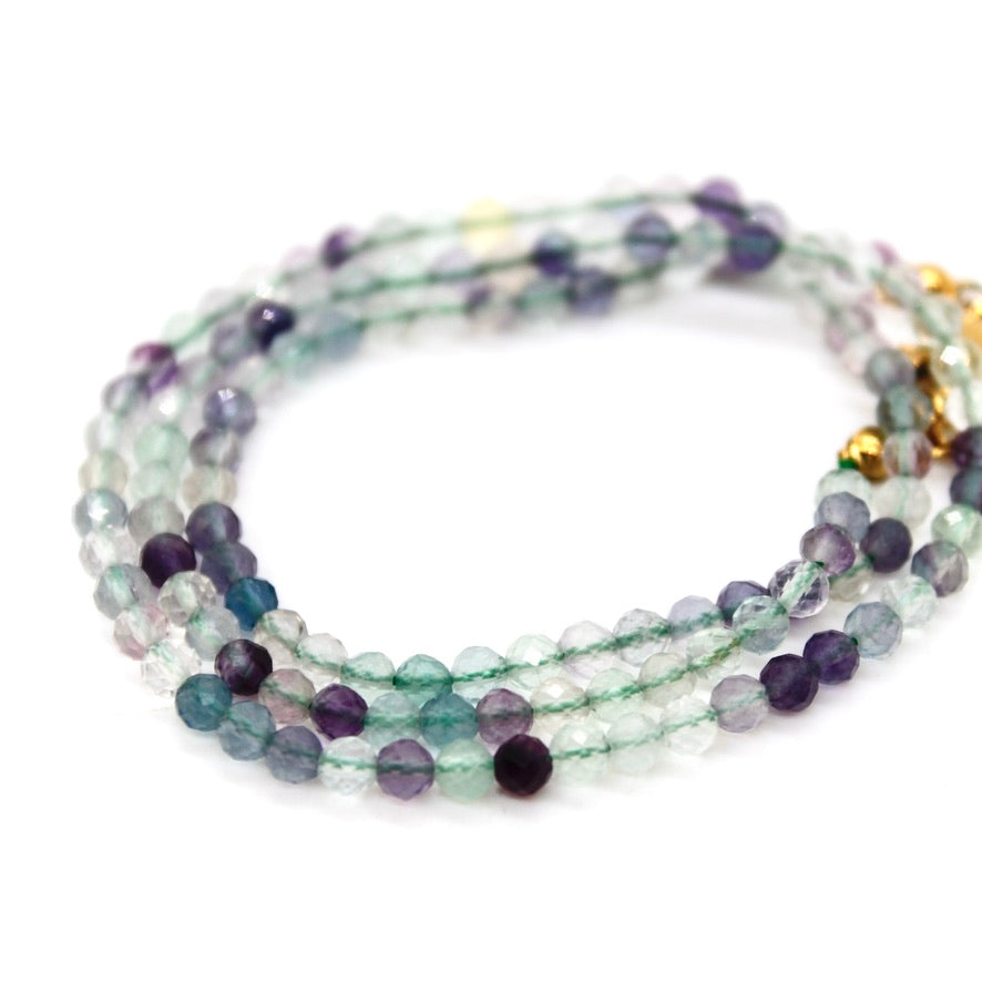 Short Fluorite Stone Necklace - N9-200FL1