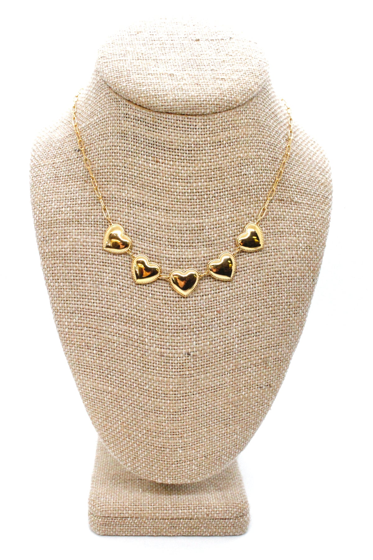 Five Heart Short Necklace