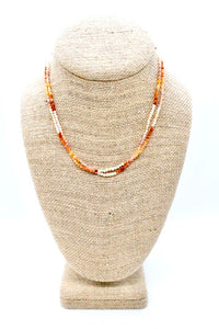 Delicate Faceted Mini Semi Precious Stone Mix Beaded Necklace - N9-012