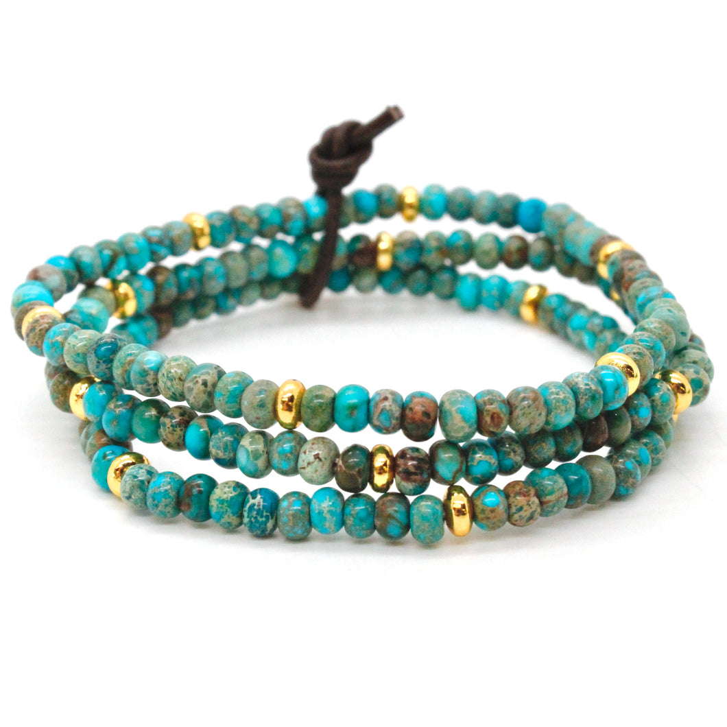 Turquoise Jasper + Gold Bracelet Bundle