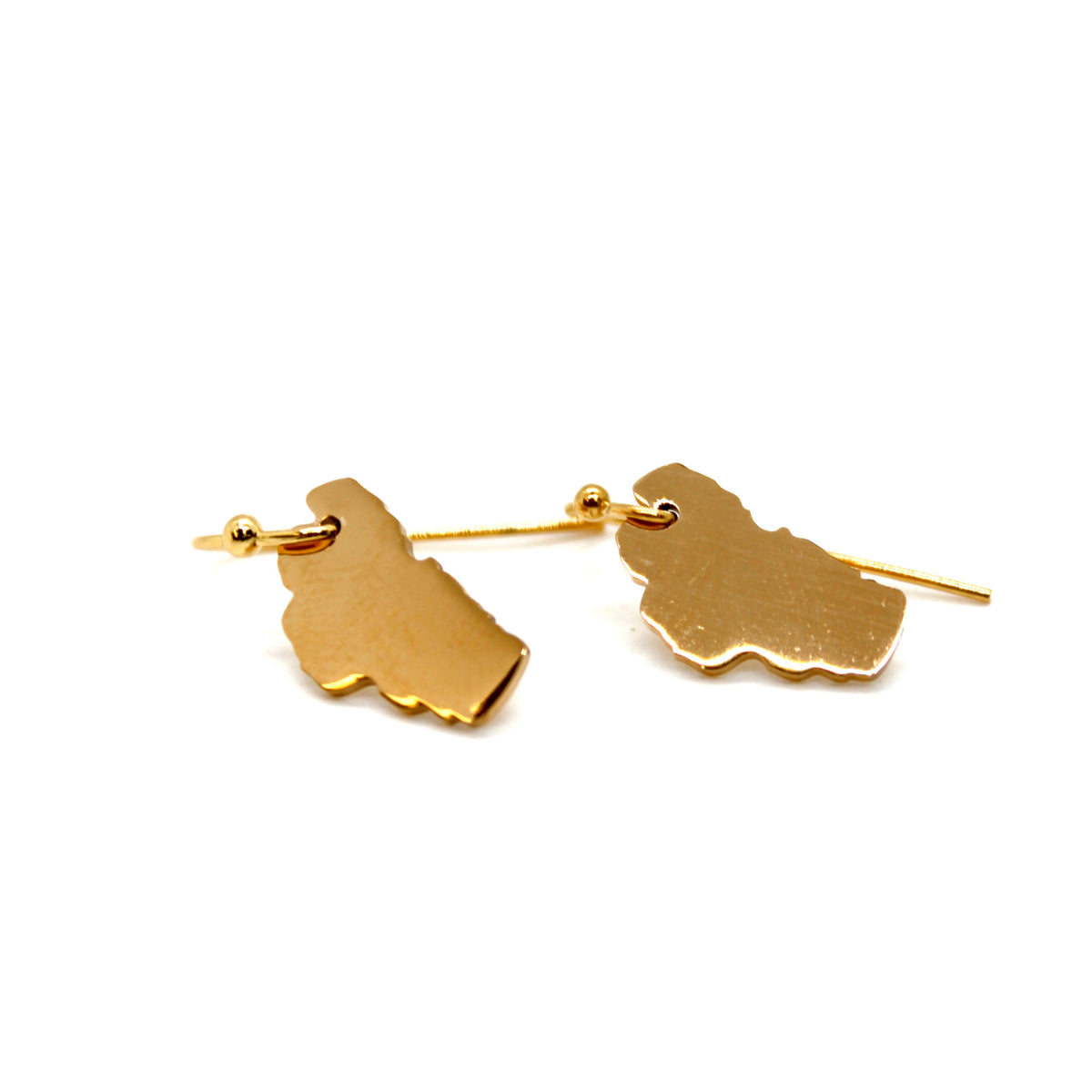 Lake Tahoe Gold Plate Large Charm Earrings - E9-200 GLLT
