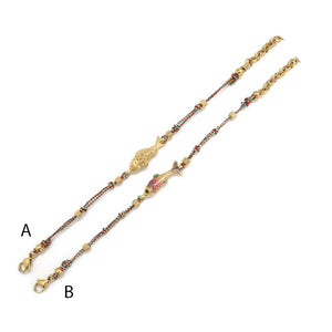 Mini Gold Fish Simple Cord Strand Bracelet - B4-015