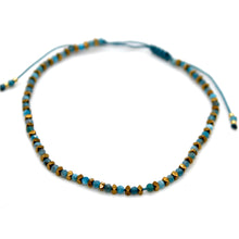 Load image into Gallery viewer, Tiny Faceted Stone and Gold Adjustable Bracelet - B4-031
