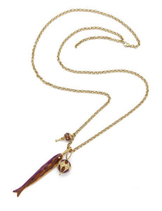 Long Fish Pendant Necklace - N2-2656