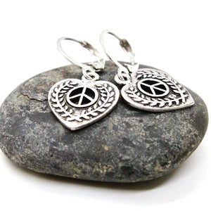 Cutout Peace Heart Small Earrings