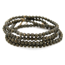 Load image into Gallery viewer, Faceted Pyrite 4mm Stretch Bracelet - B7-020
