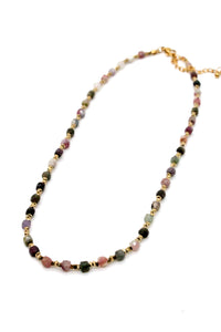 Simple Semi Precious Stone and 24K Gold Plate Necklace -French Flair Collection-