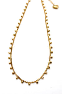 Gold Plate Mini Ball Chain with Heart