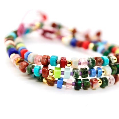 Multi Stone Single String Bracelet - B7-018D