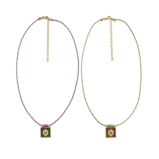 Mini Flaming Heart Delicate Necklace -  N2-2667
