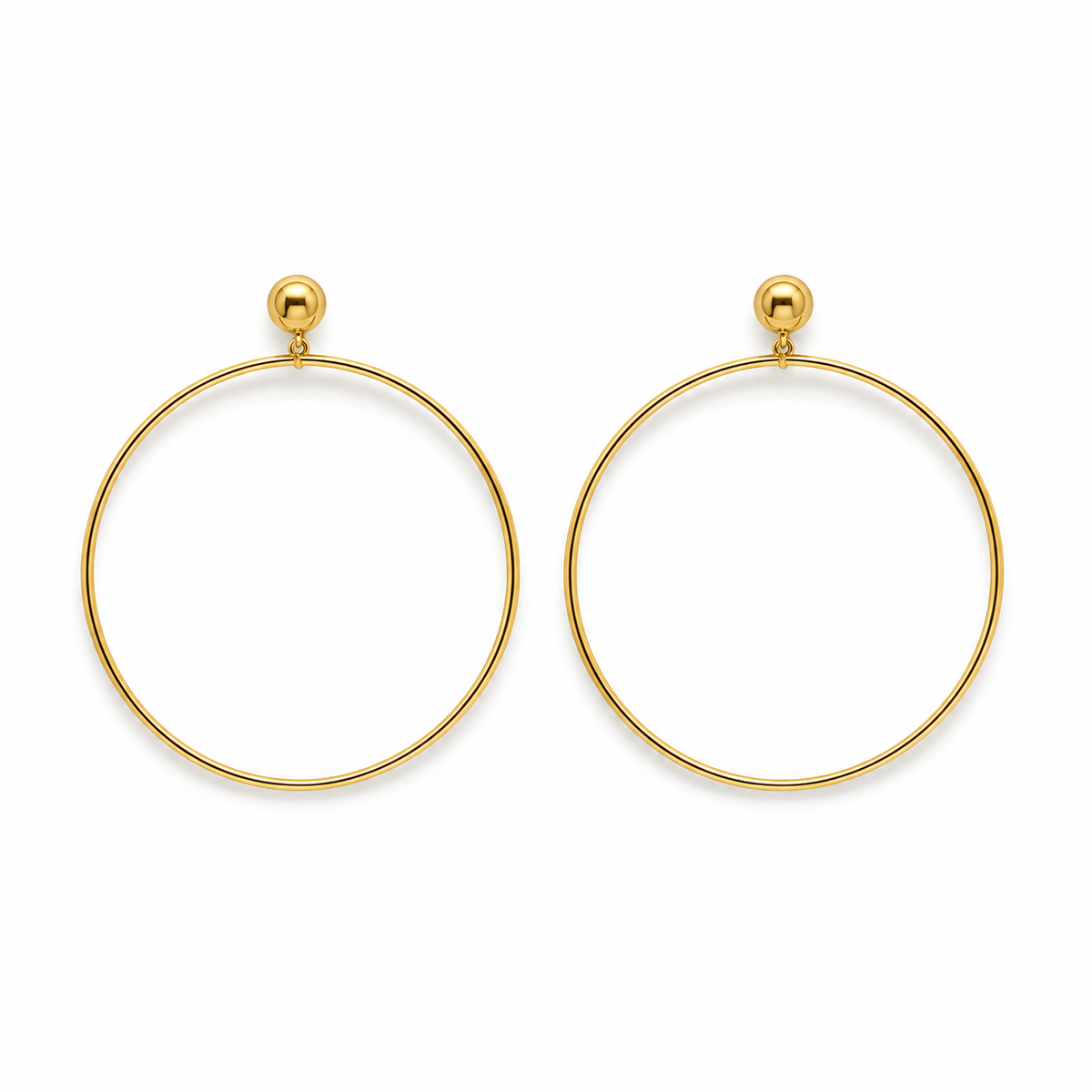 Classic 24K Gold Plate Hoop Earring E4-168 -French Flair Collection-