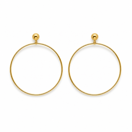 Classic 24K Gold Plate Hoop Earring E4-168 -French Flair Collection-
