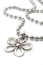 Load image into Gallery viewer, Single Silver Ball Chain Necklace with Small Silver Daisy Charm -The Classics Collection-
