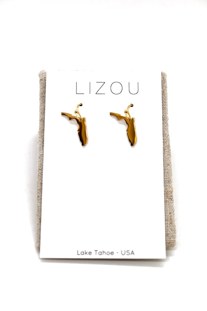 Florida State Gold Plated Charm Earrings - E9-200 GFL