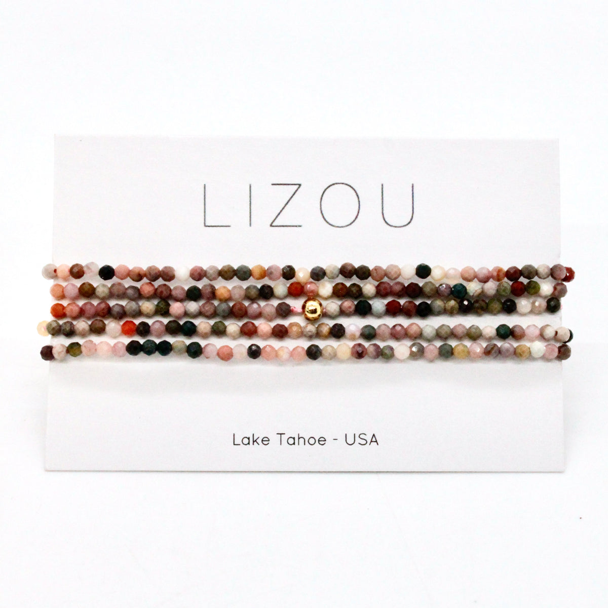 Delicate Faceted Mini Semi Precious Stone Alashan Agate Beaded Necklace - N9-103