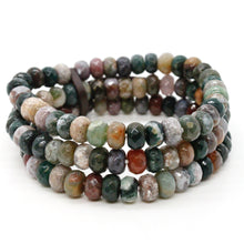Load image into Gallery viewer, Faceted India Agate Three Strand Bracelet -BL-IA
