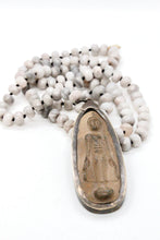 Load image into Gallery viewer, White Lace Agate Large Buddha Necklace -Buddha Collection-
